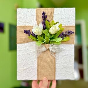 SOLD** Floral Arrangement Faith Based Wall Hanging Textured Home Decor Art